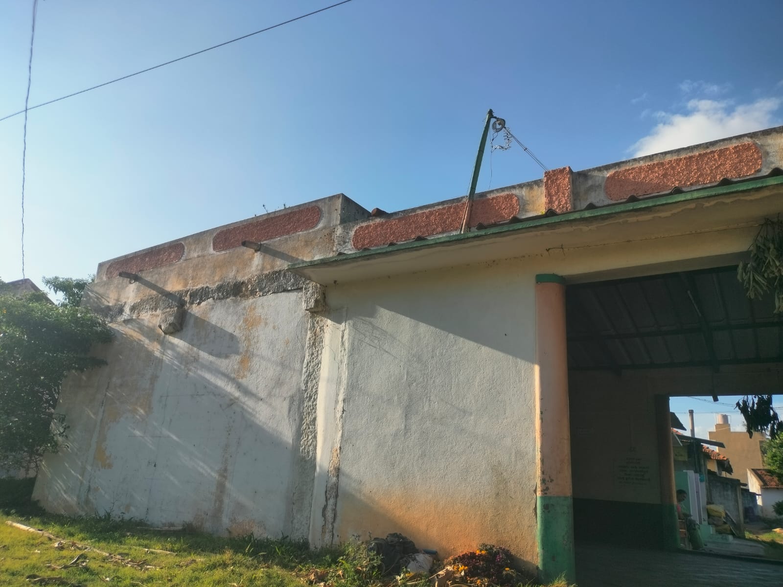The old façade of the village shrine
